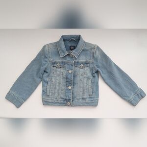 GAP Kids (XS) Unisex Whitewashed/Distressed Light Blue Denim/Jean Jacket